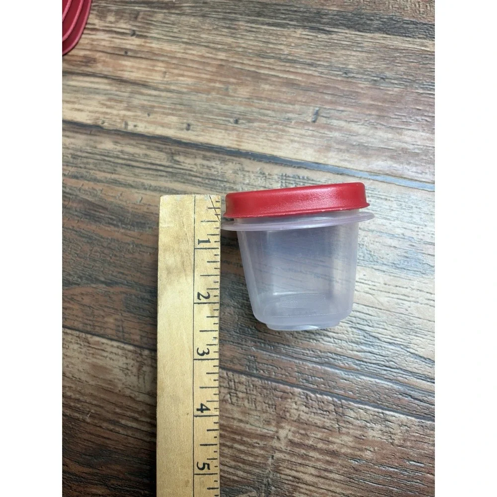 Rubbermaid Small Snack Stacking Storage Containers Red Lids - Lot of 9